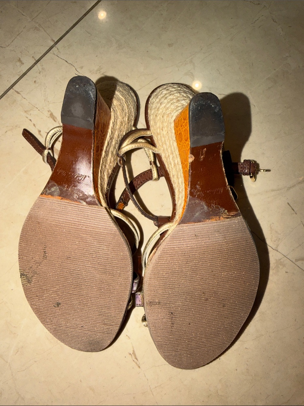 Louis Vuitton Women’s Multicolor Strappy Wedge Sandals size 38 - Picture 4 of 4
